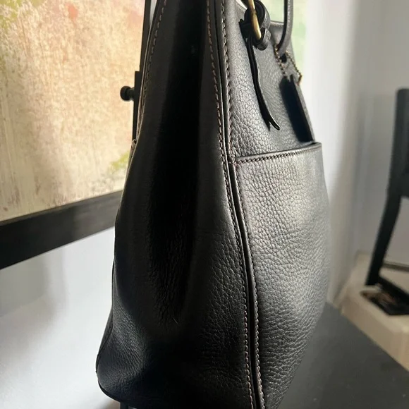 Coach Sonoma Black Pebbled Leather Drawstring Bag-Vintage - Picture 7 of 10